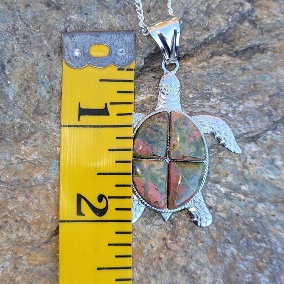 Unakite Turtle Necklace - Picture 8 of 8